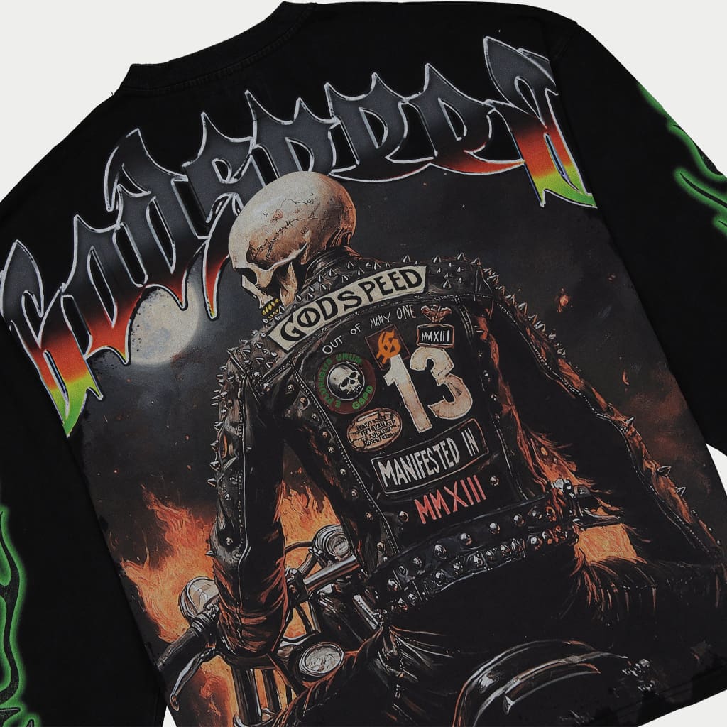 Biker Nation T-Shirt (Black Wash) - Image 3