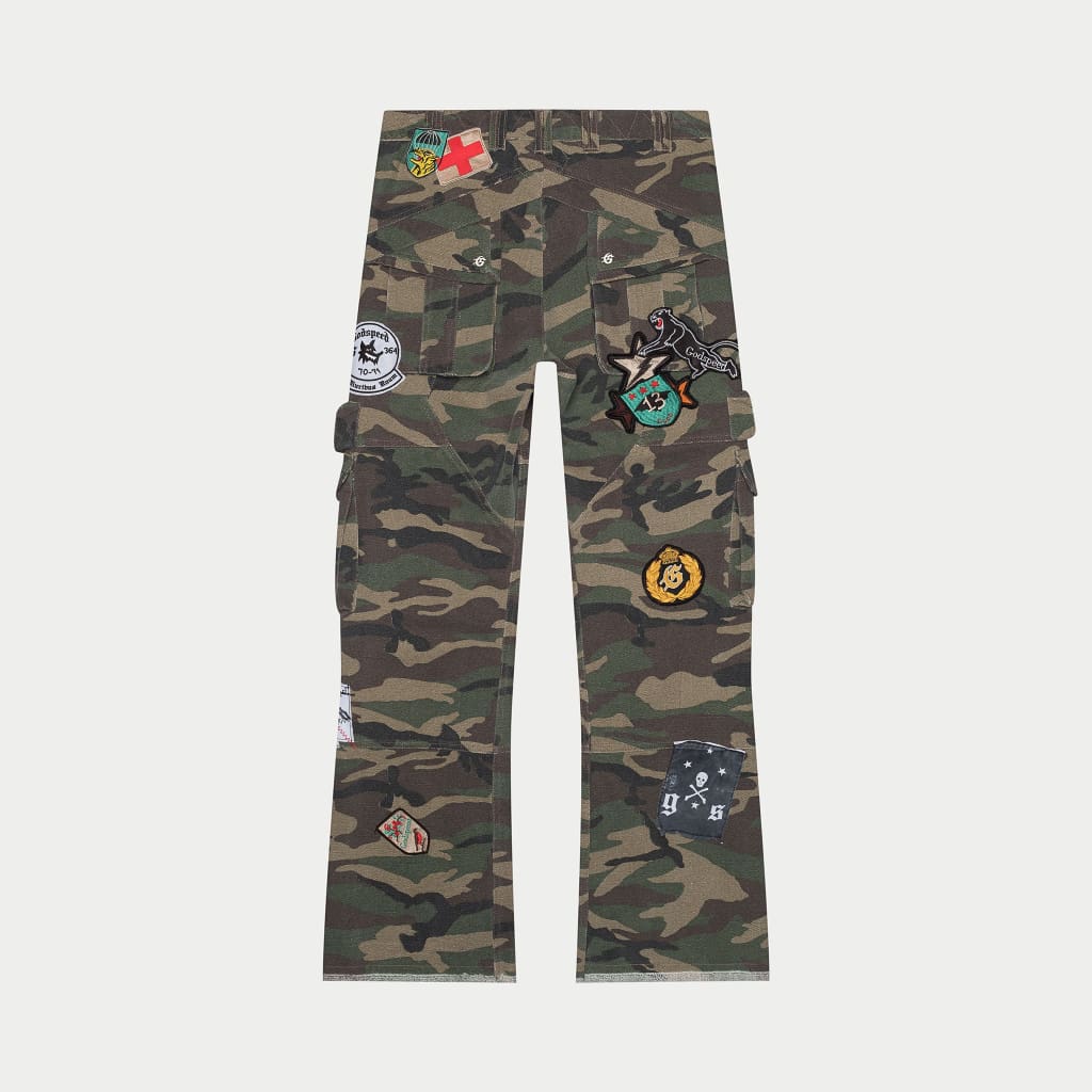 Patchwork Flared Cargo Pants - Image 2