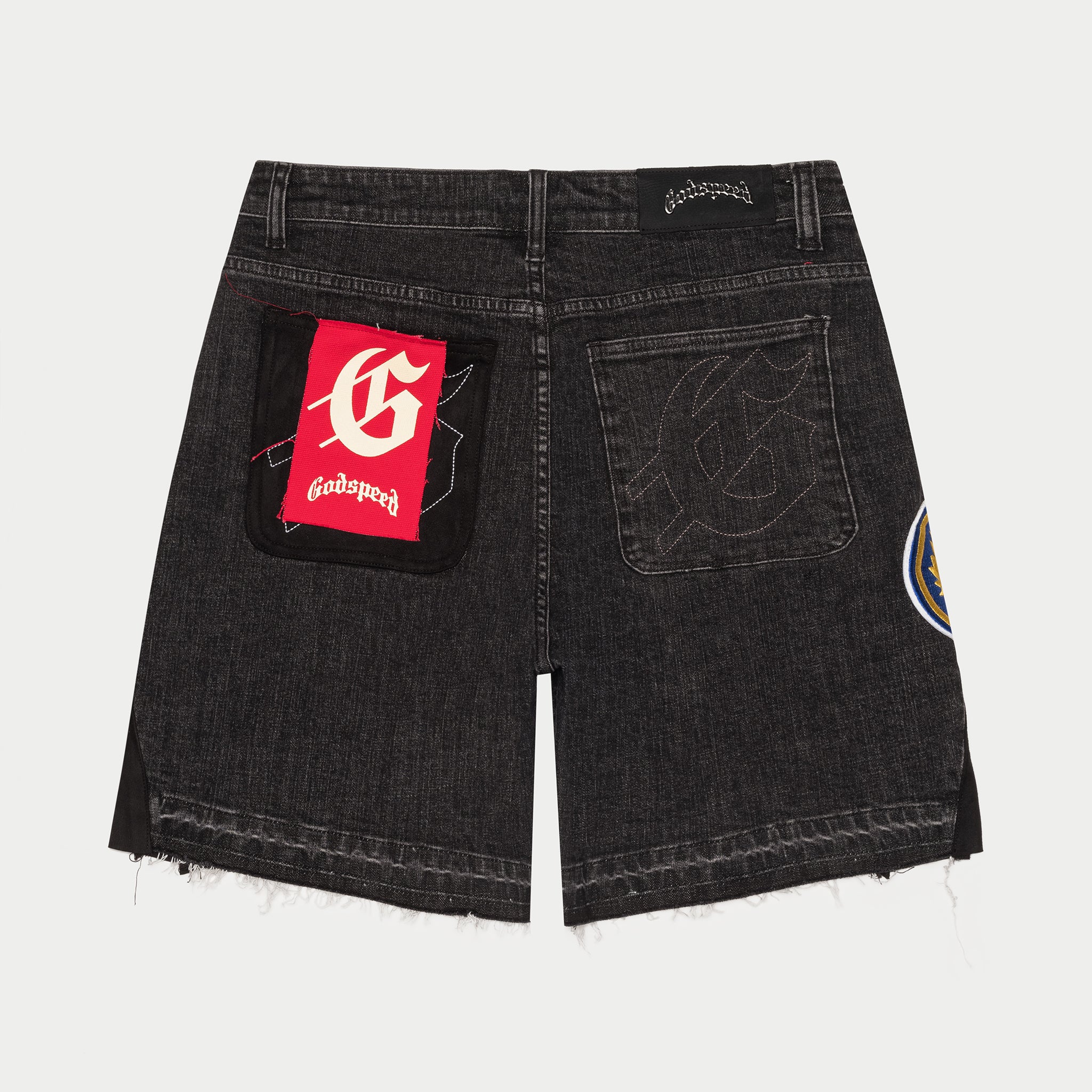 Patchwork Denim Shorts V2 (Black) - Image 4