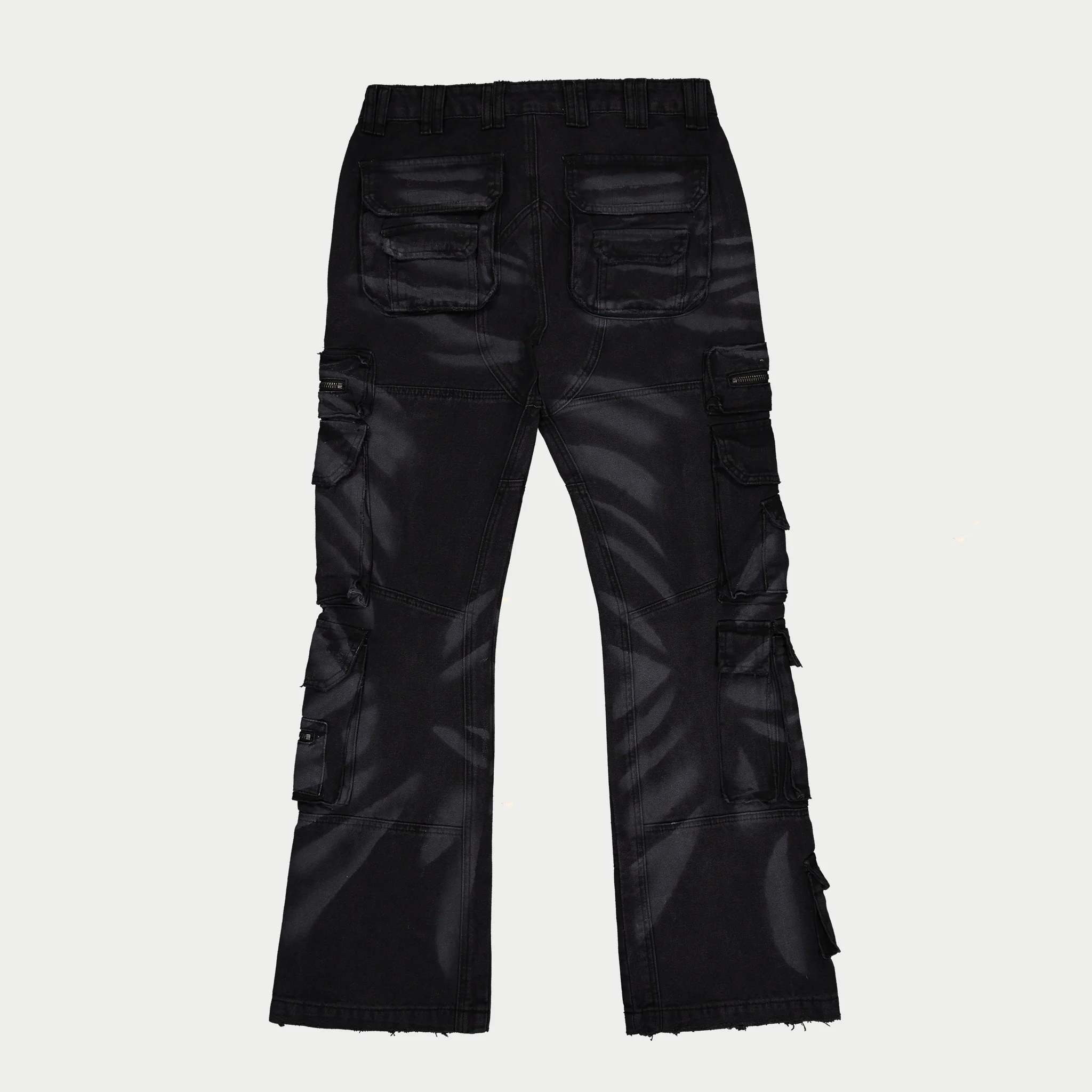 Skidrow Flared Cargo Pants (Black) - Image 2