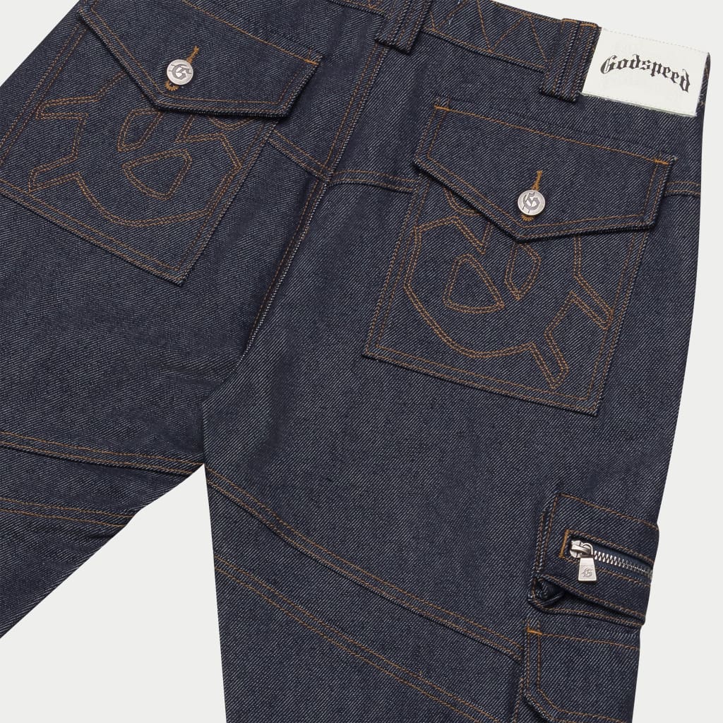 Rockstar Flare Cargo Denim (Raw Blue) - Image 4