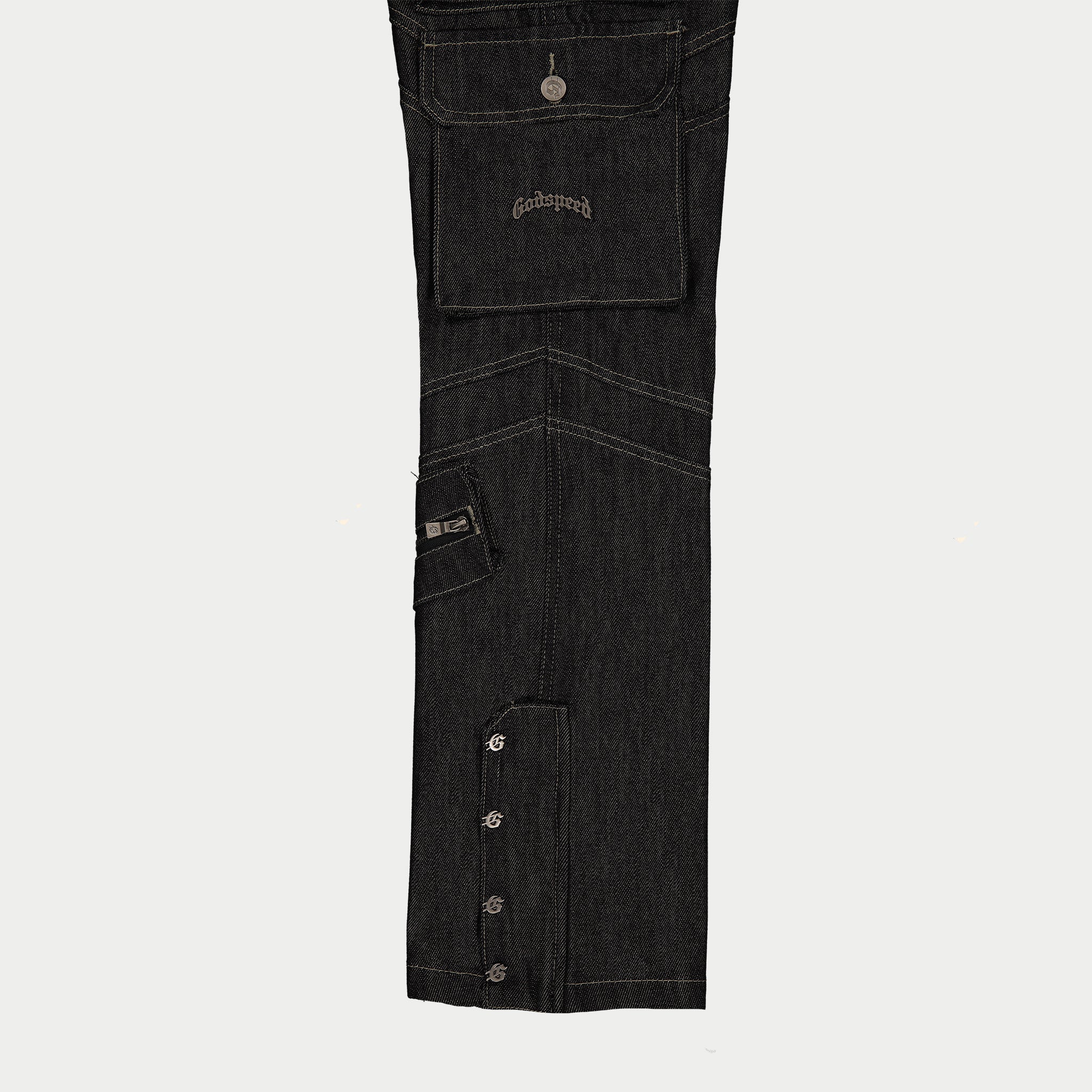 Rockstar Flare Cargo Denim (Raw Black) - Image 3