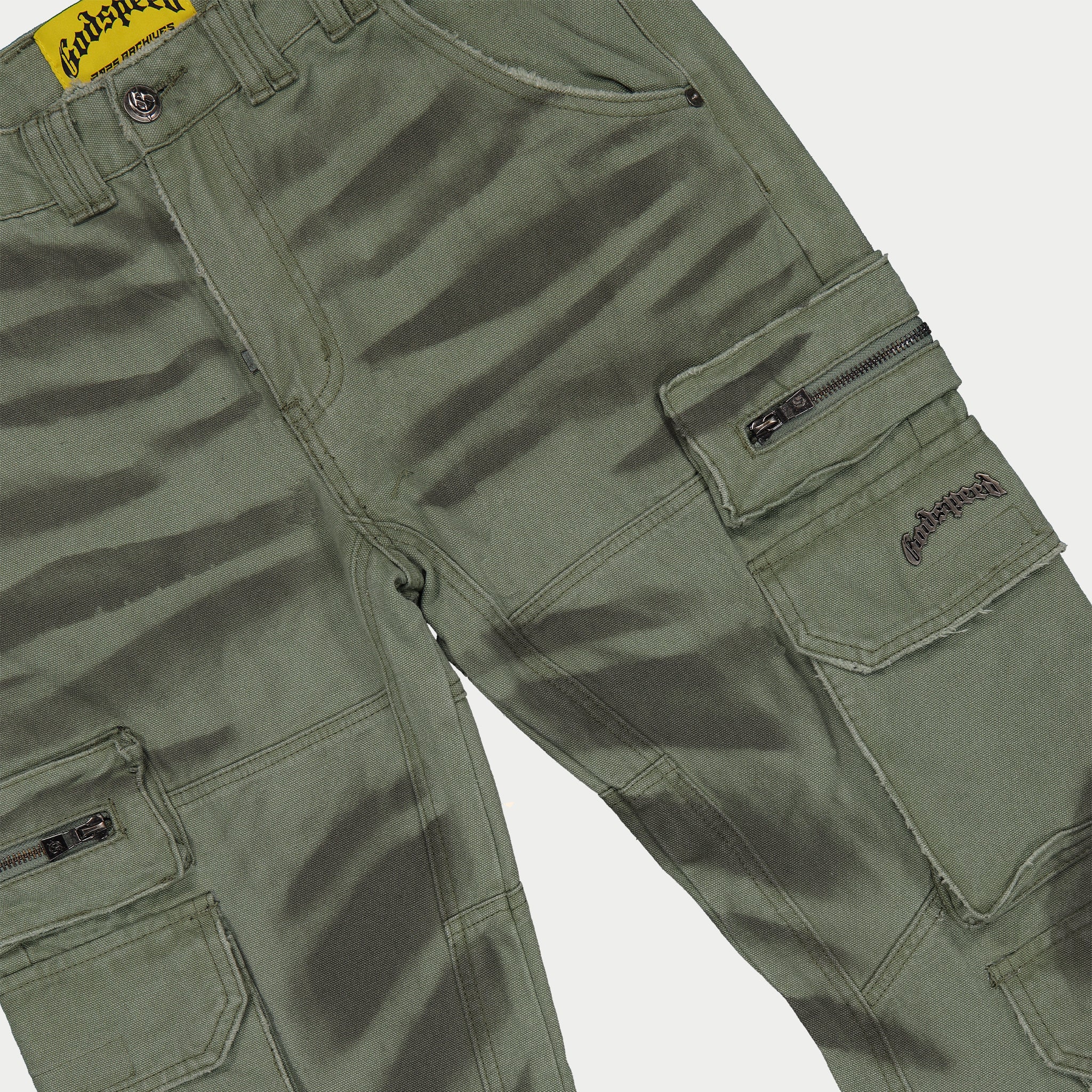 Skidrow Flared Cargo Pants (Sage) - Image 3