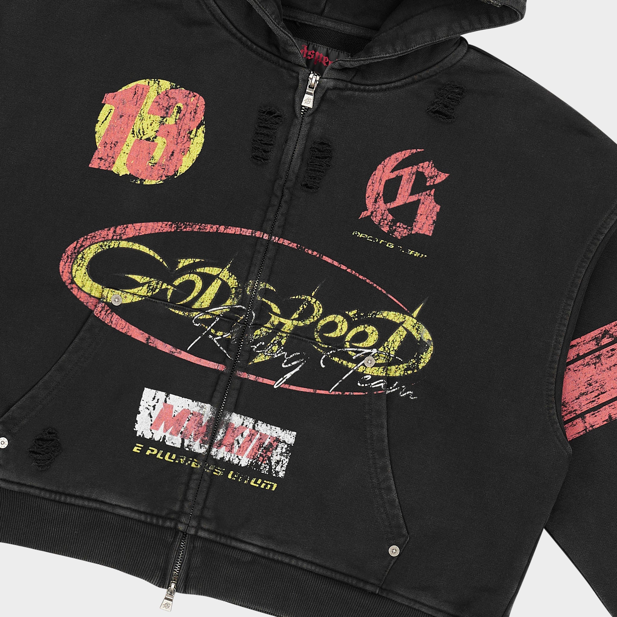 Speedway Zip Hoodie (Black) - Image 2